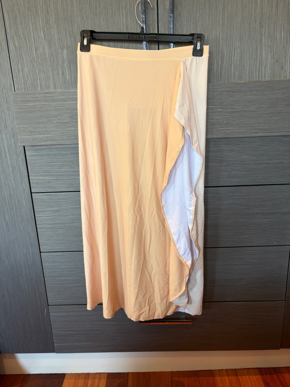 Women’s Peach Maxi Skirt with Side Ruffle